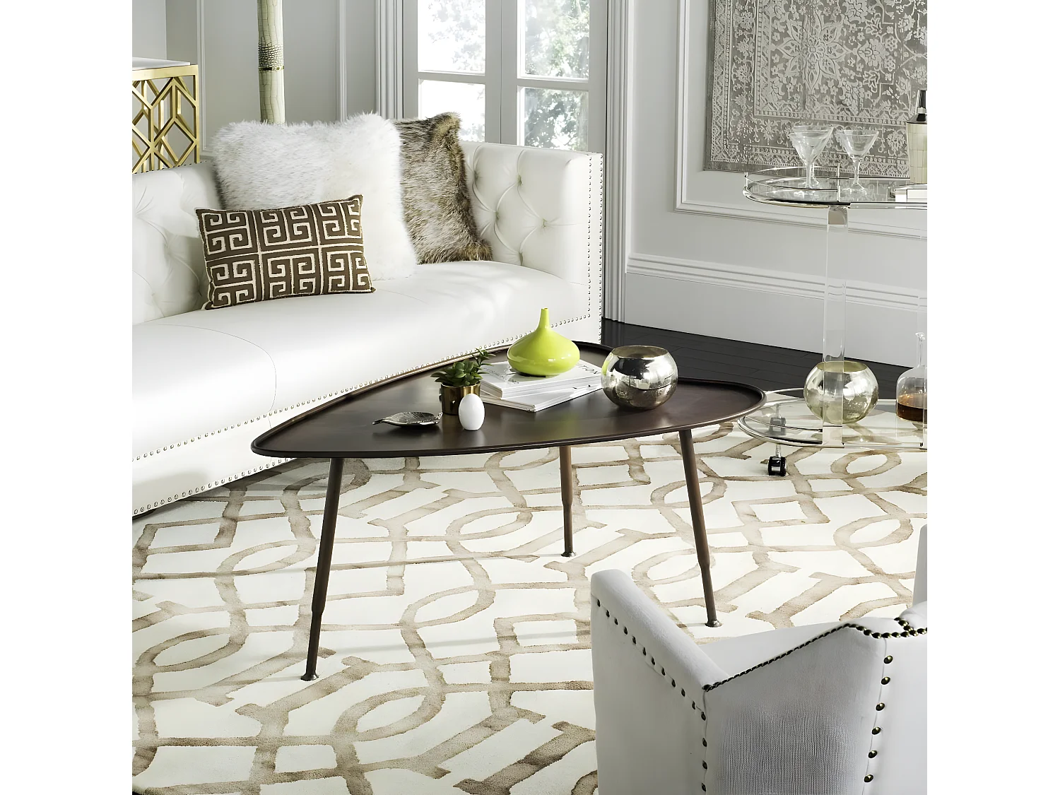 Table d'appoint Cuivre antique 74 X 99 X 46.99 cm - Mozelle