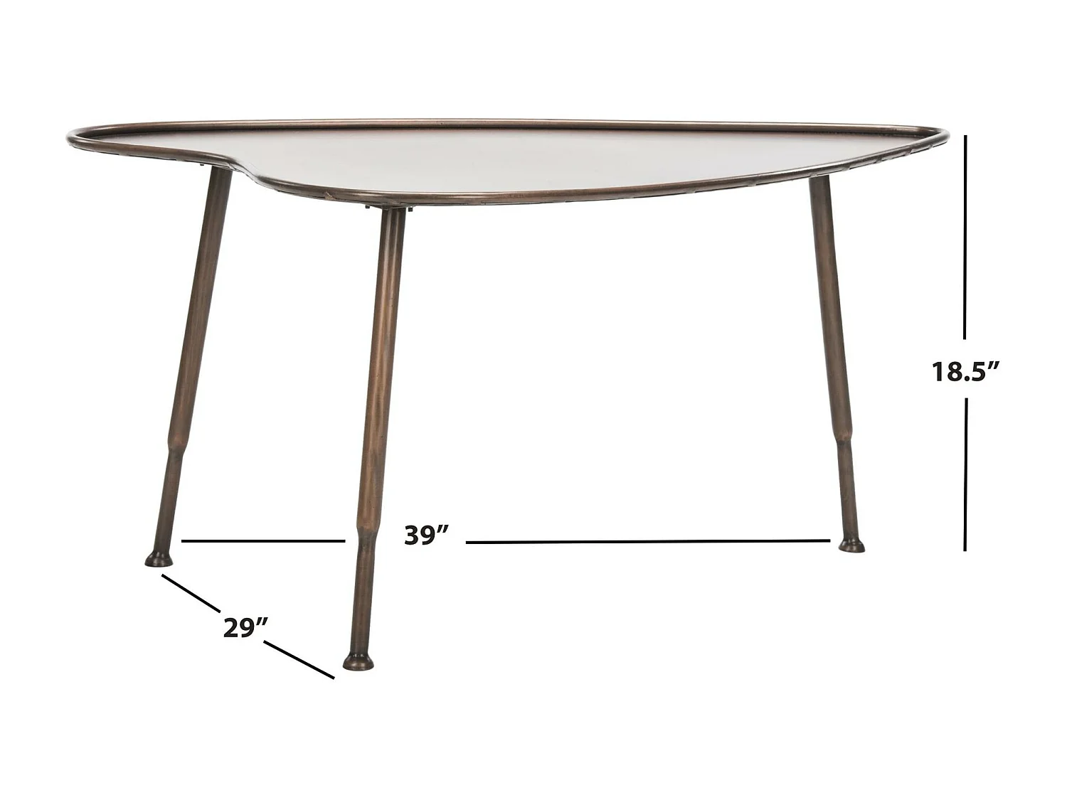 Table d'appoint Cuivre antique 74 X 99 X 46.99 cm - Mozelle