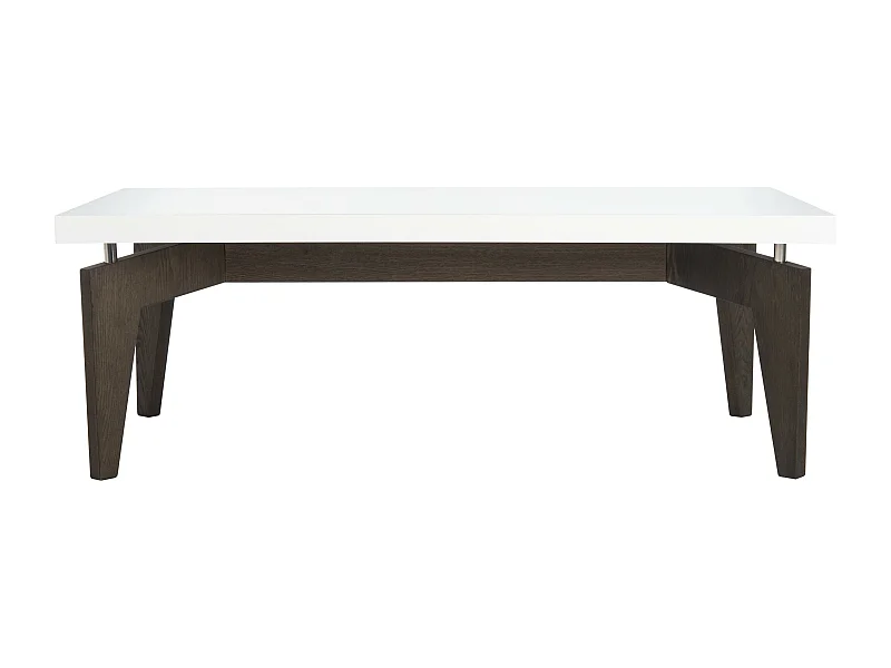 Table d'appoint Blanc & brun foncé 60 X 110 X 38.1 cm - Vergie
