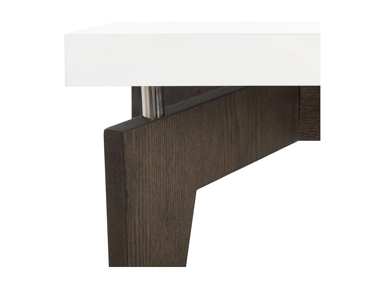 Table d'appoint Blanc & brun foncé 60 X 110 X 38.1 cm - Vergie