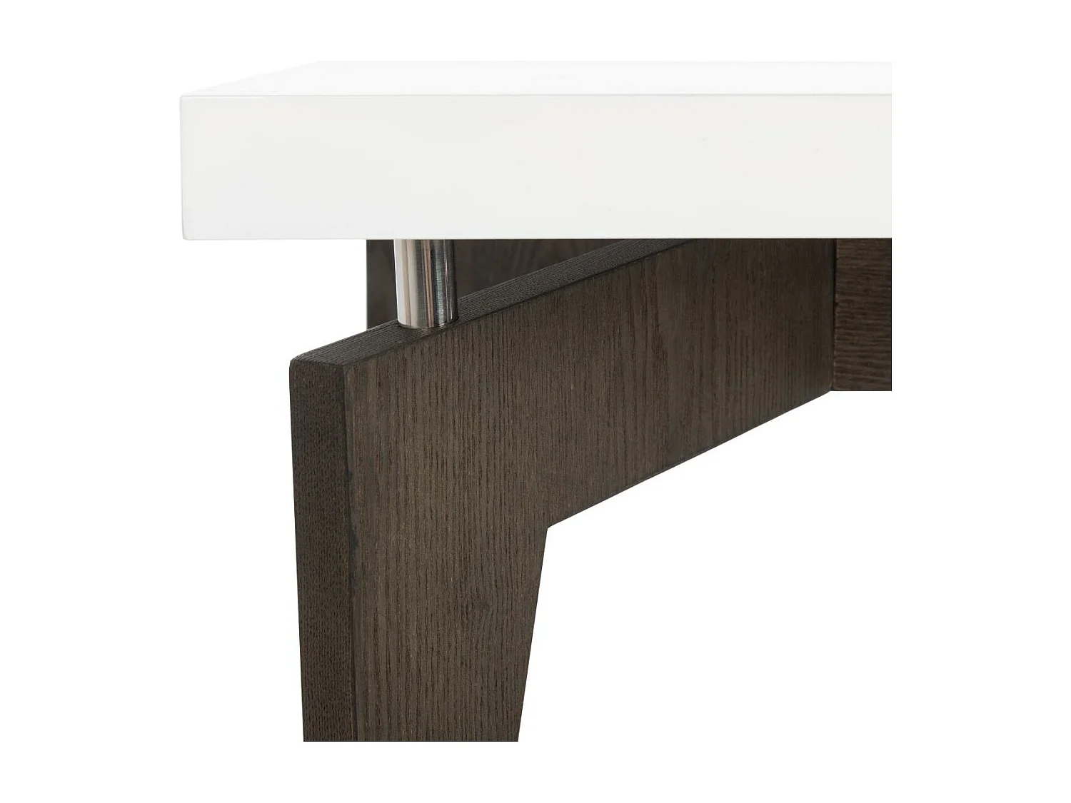 Table d'appoint Blanc & brun foncé 60 X 110 X 38.1 cm - Vergie