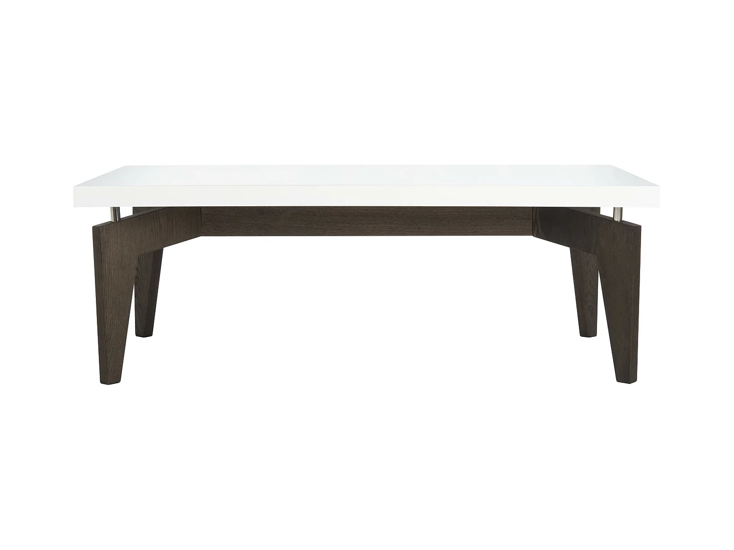 Table d'appoint Blanc & brun foncé 60 X 110 X 38.1 cm - Vergie