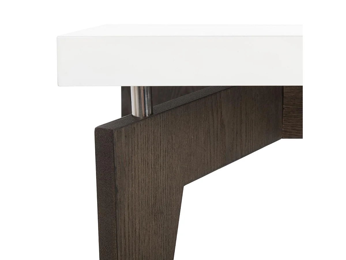 Table d'appoint Blanc & brun foncé 60 X 110 X 38.1 cm - Vergie