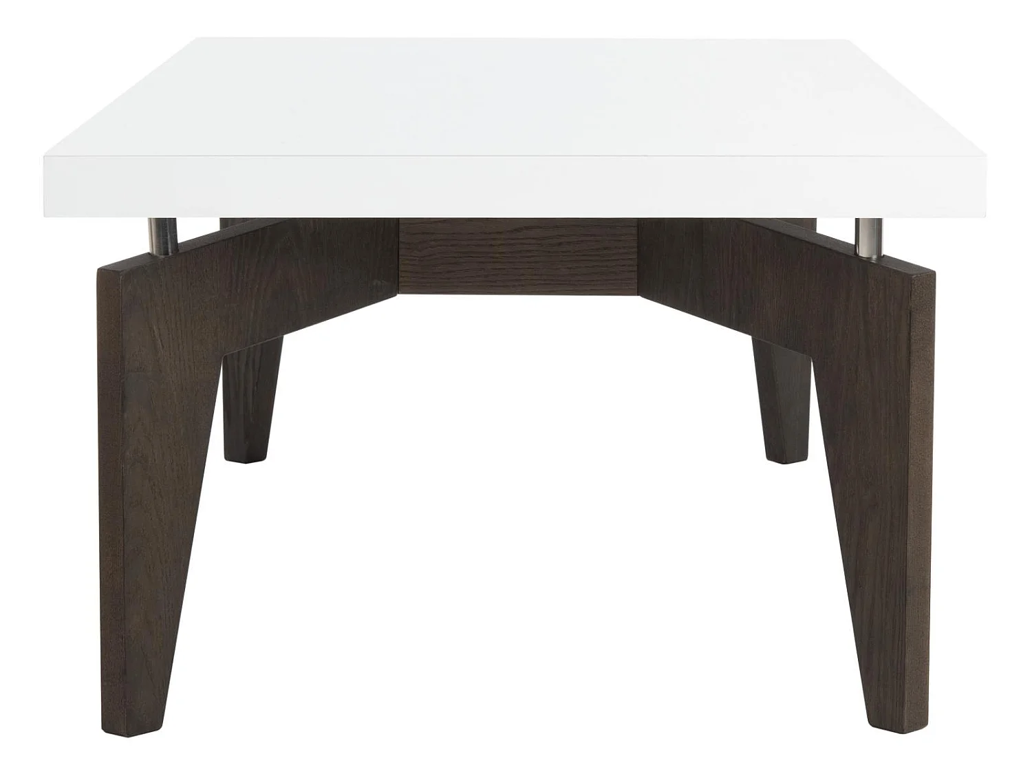 Table d'appoint Blanc & brun foncé 60 X 110 X 38.1 cm - Vergie
