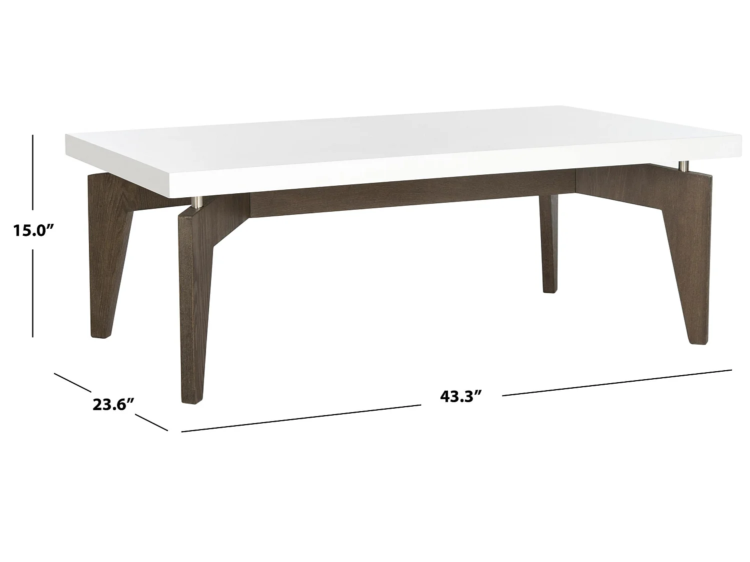 Table d'appoint Blanc & brun foncé 60 X 110 X 38.1 cm - Vergie