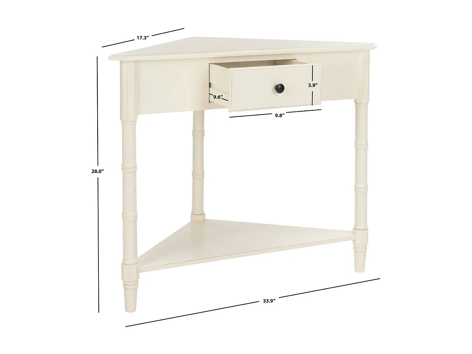 Table d'appoint Distressed & Cream 44 X 86 X 71.12 cm - Ilene