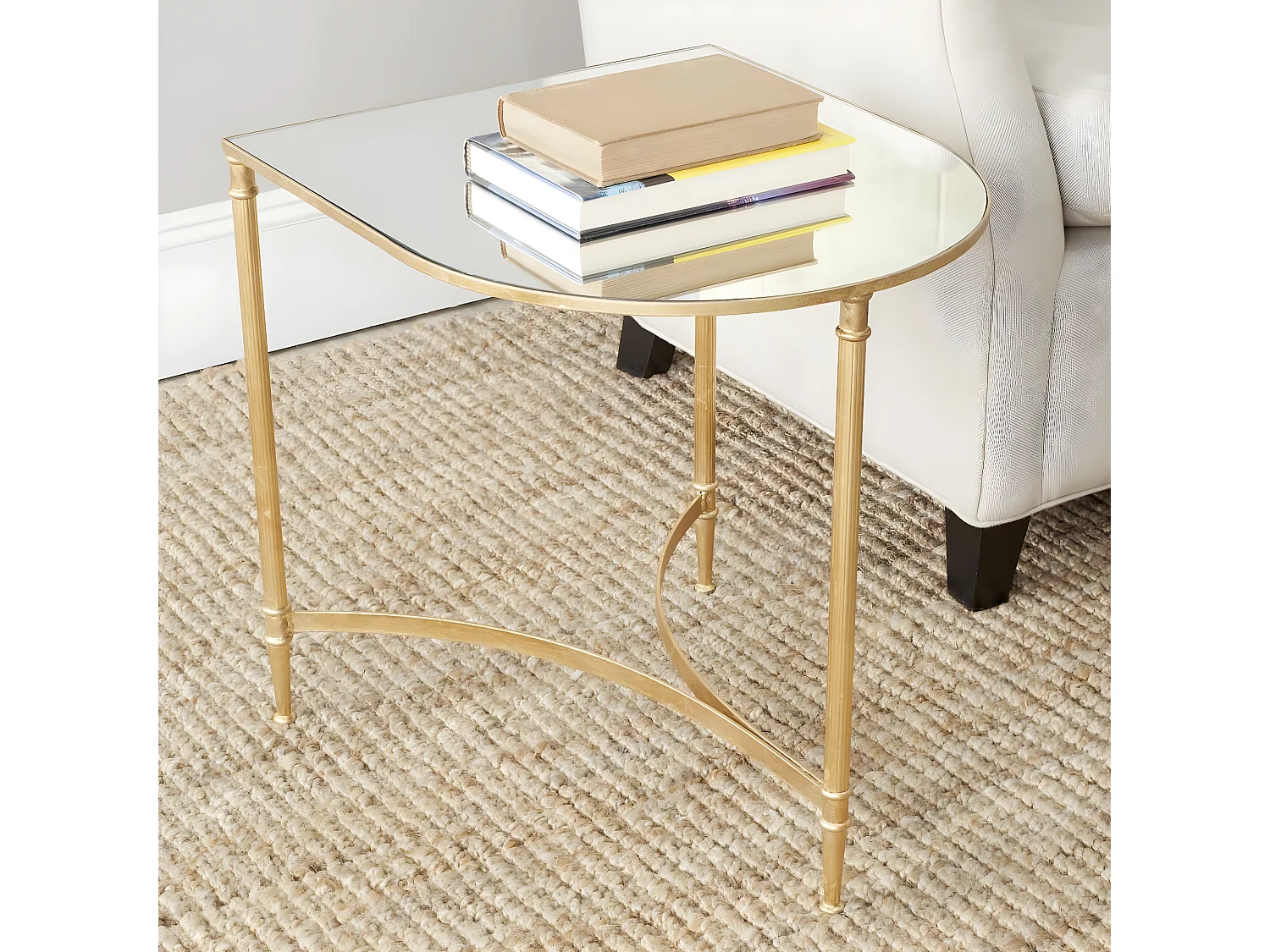 Table d'appoint Or et miroir 45 X 51 X 50.8 cm - Lassie