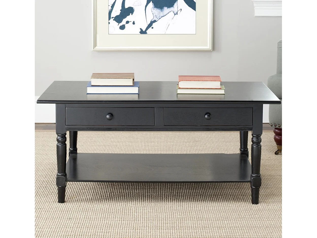 Table d'appoint Distressed & Black 55 X 106 X 46.99 cm - Marybelle