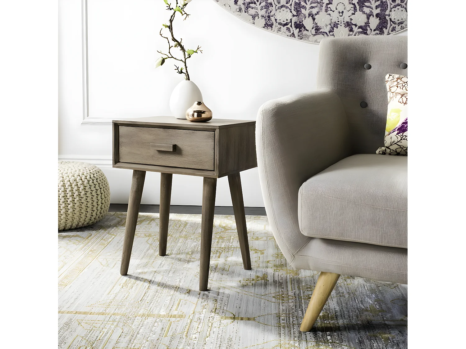 Table d'appoint Marron 40 x 30 x 55 cm - Lyle