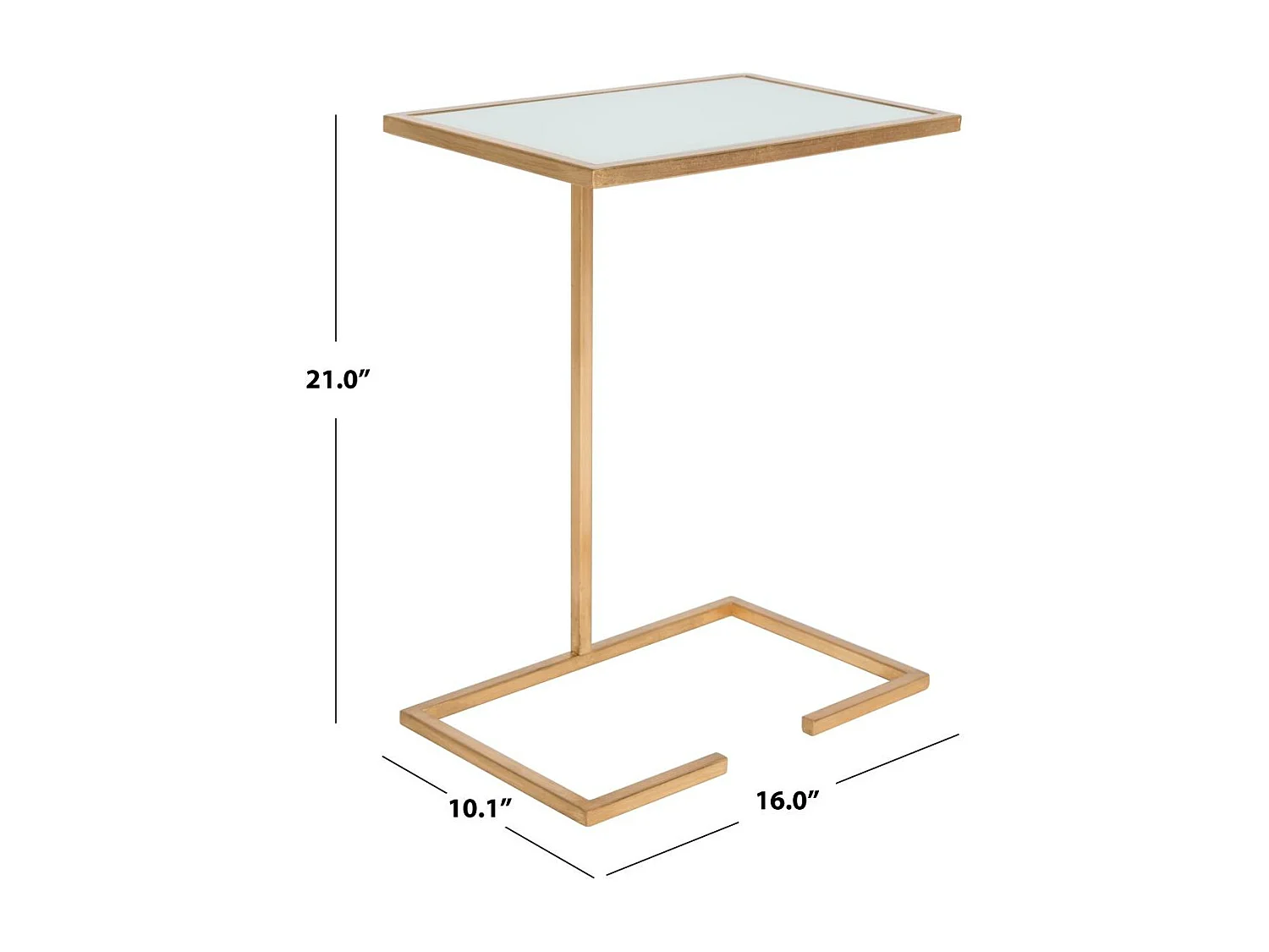 Table d'appoint Or et blanc 26 X 41 X 53.34 cm - Frederica
