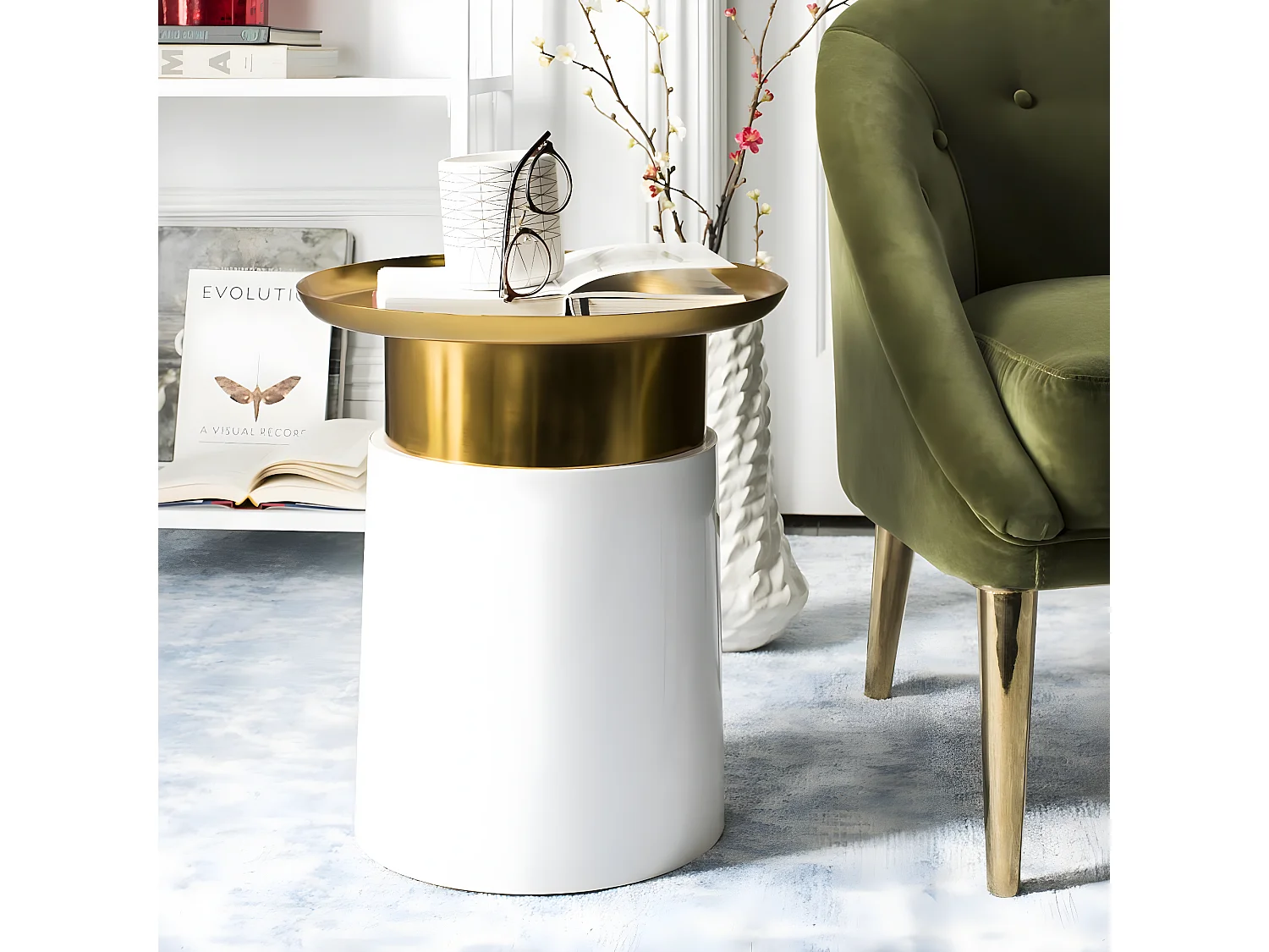 Table d'appoint Blanc&Or 41 X 41 X 43.18 cm - Signa