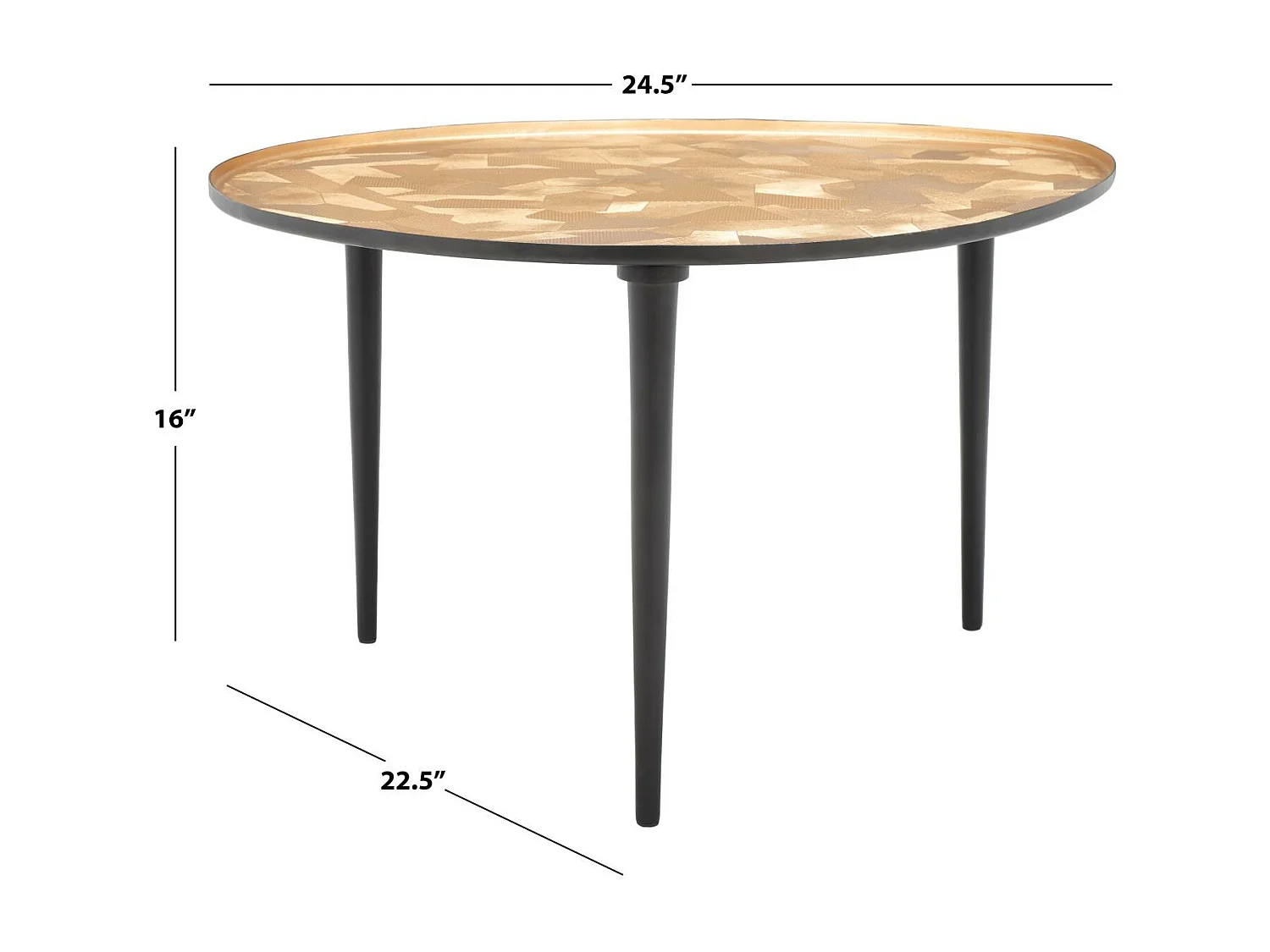 Table d'appoint Taupe et noir 57 X 62 X 40.64 cm - Betha