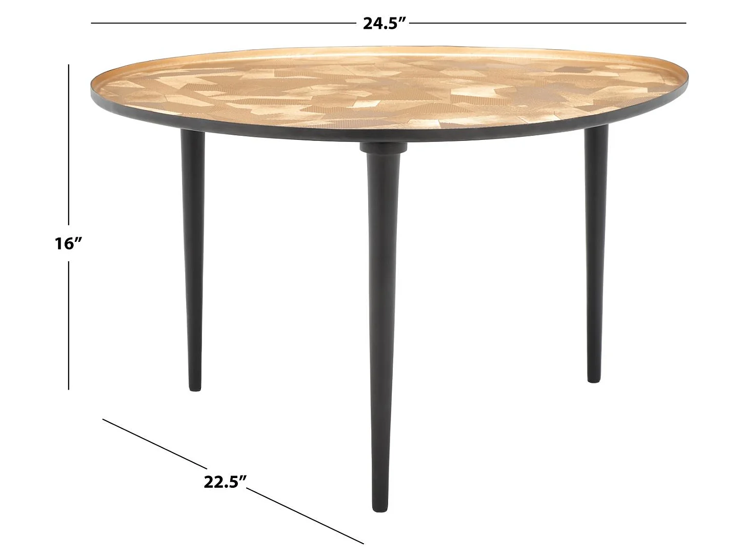 Table d'appoint Taupe et noir 57 X 62 X 40.64 cm - Betha