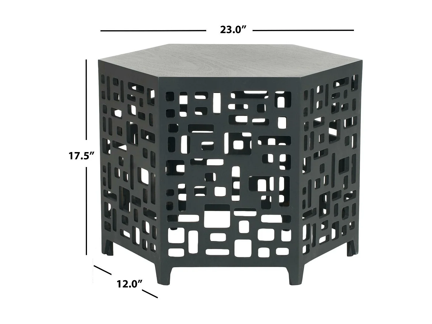 Table d'appoint Gris anthracite 30 X 58 X 44.45 cm - Ardis