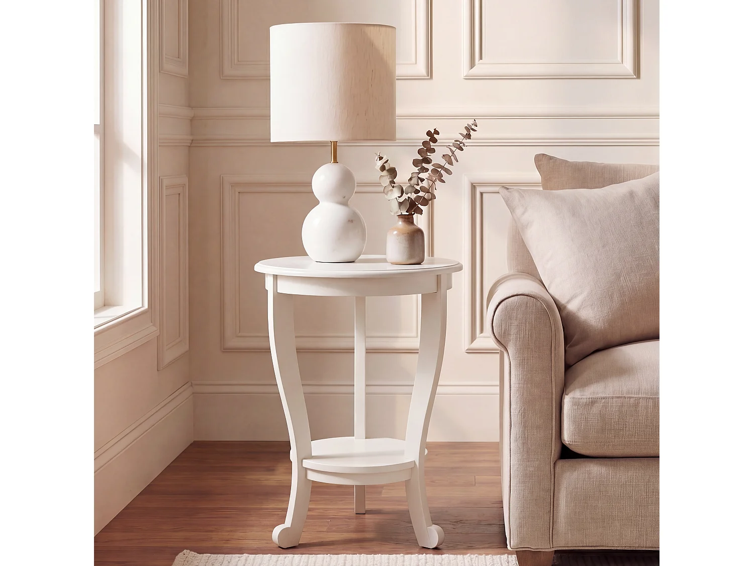 Table d'appoint Déchiré et crème 46 X 46 X 66.04 cm - Marianne