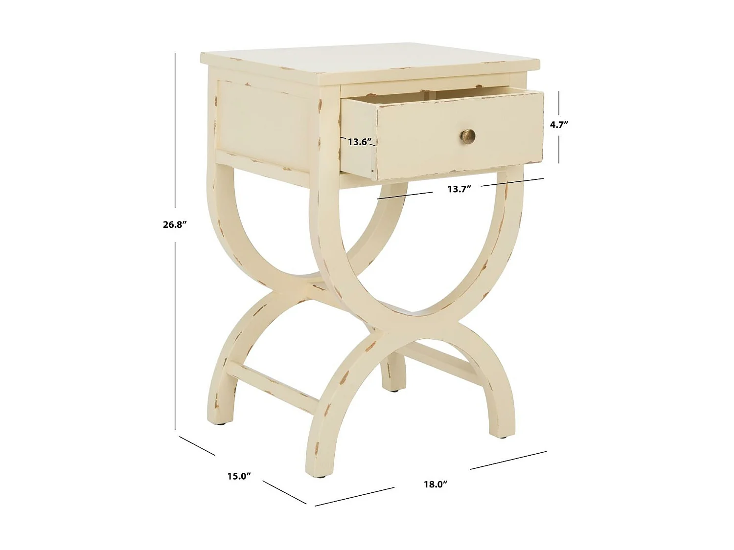 Table d'appoint Vanille 38 X 46 X 67.94 cm - Orma