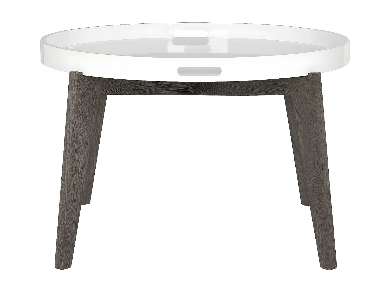 Table d'appoint Blanc & Marron foncé 71 X 71 X 45.72 cm - Leonor