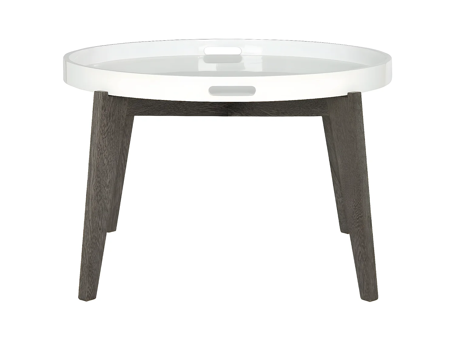 Table d'appoint Blanc & Marron foncé 71 X 71 X 45.72 cm - Leonor