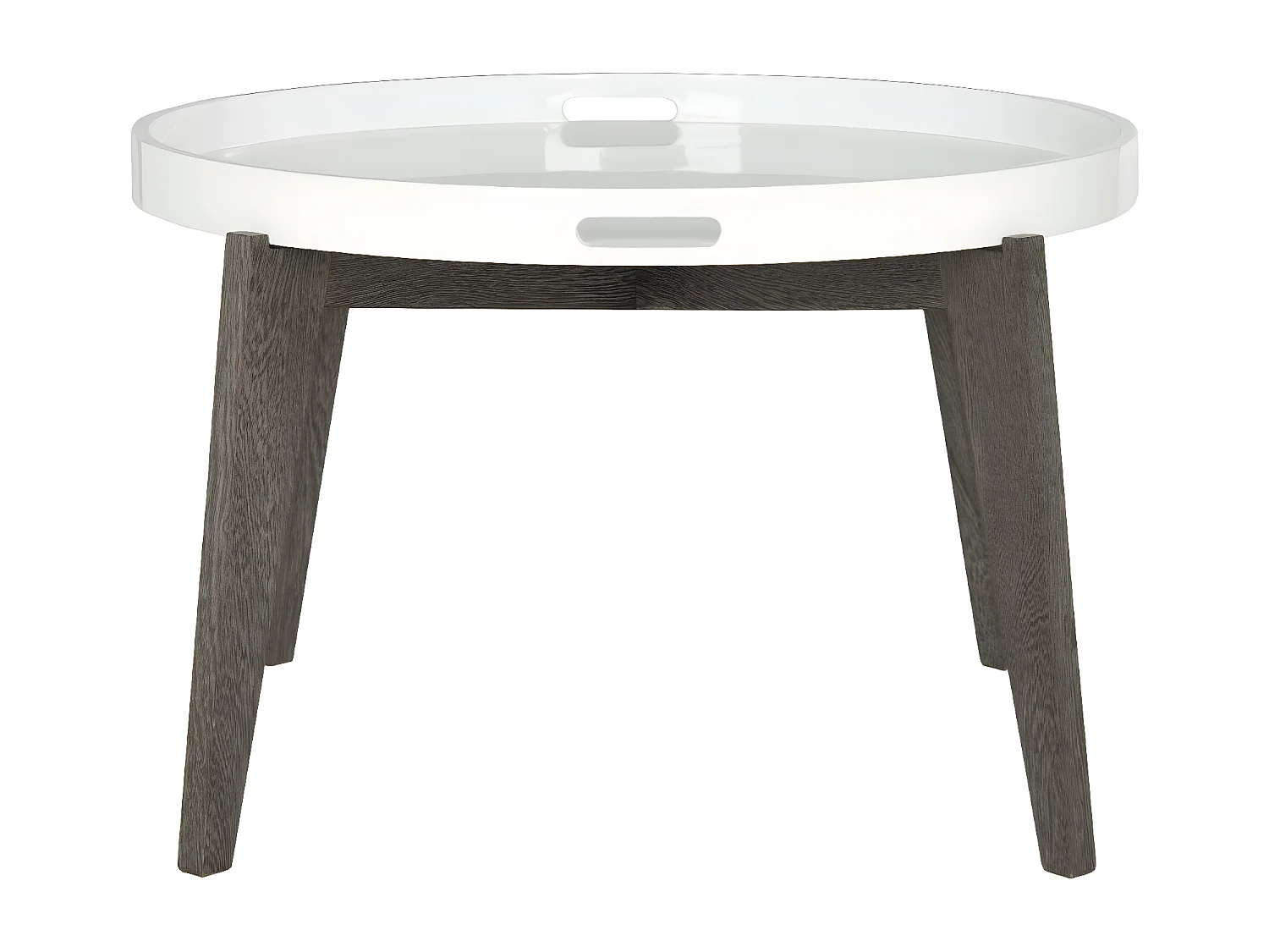 Table d'appoint Blanc & Marron foncé 71 X 71 X 45.72 cm - Leonor