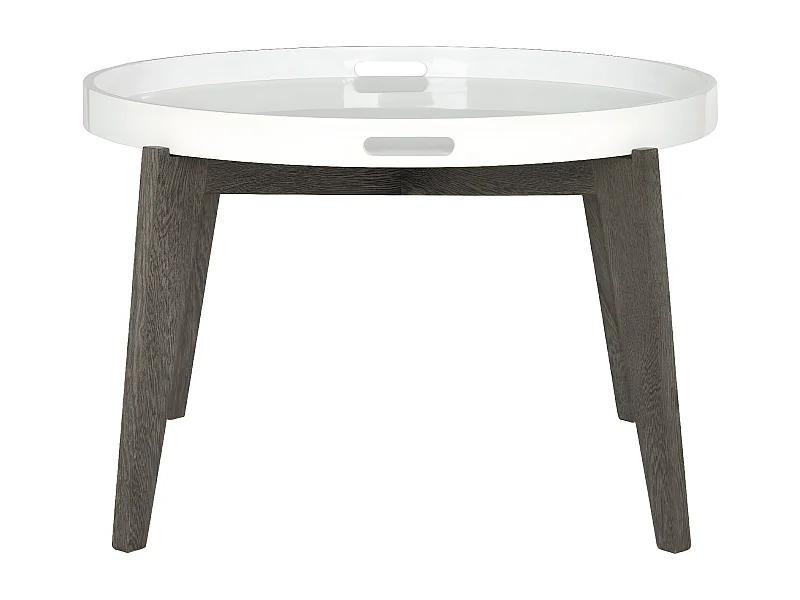 Table d'appoint Blanc & Marron foncé 71 X 71 X 45.72 cm - Leonor