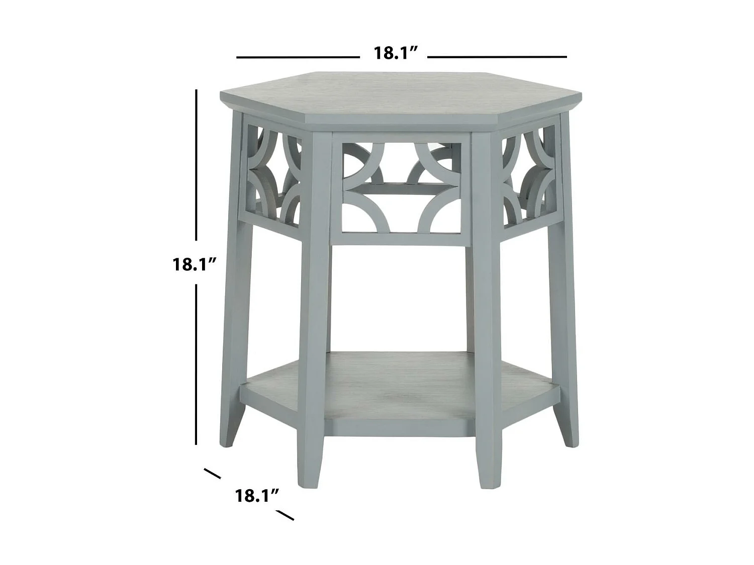Table d'appoint Gris bleu perle 46 X 46 X 45.97 cm - Manilla