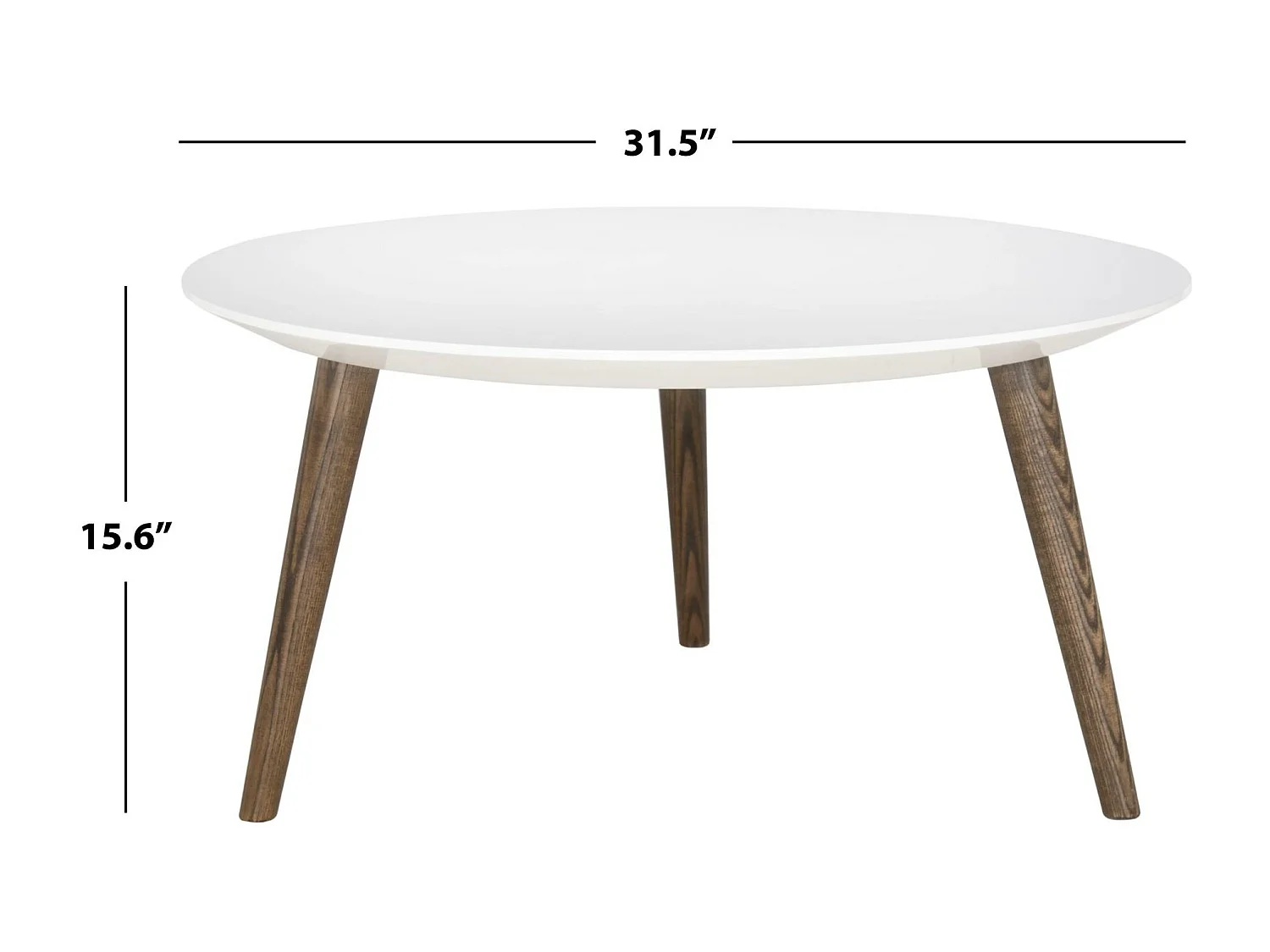 Table d'appoint Blanc & Marron foncé 80 X 80 X 39.87 cm - Lalla