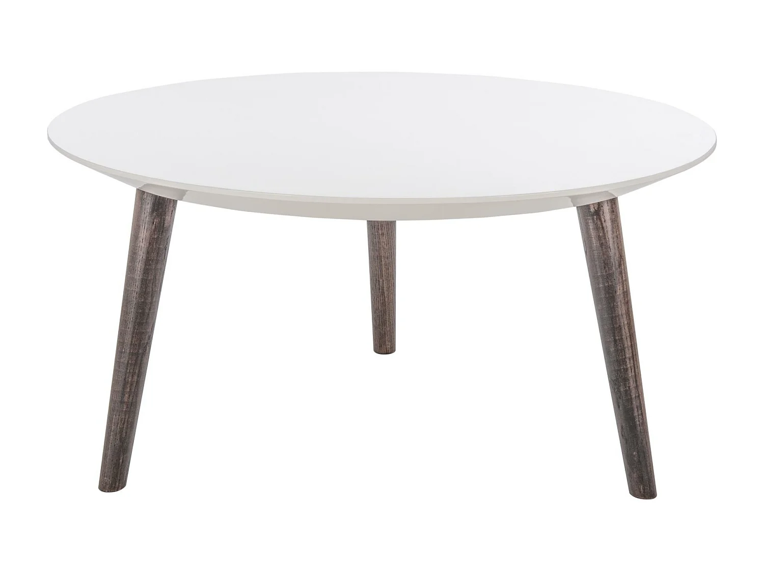 Table d'appoint Blanc & Marron foncé 80 X 80 X 39.87 cm - Lalla