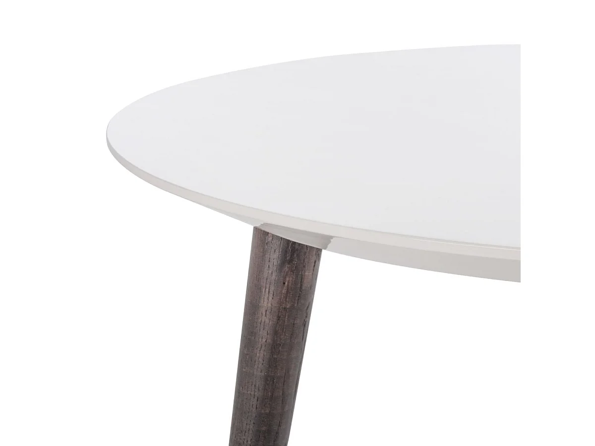 Table d'appoint Blanc & Marron foncé 80 X 80 X 39.87 cm - Lalla