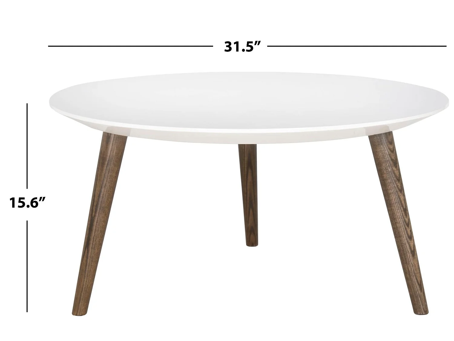 Table d'appoint Blanc & Marron foncé 80 X 80 X 39.87 cm - Lalla