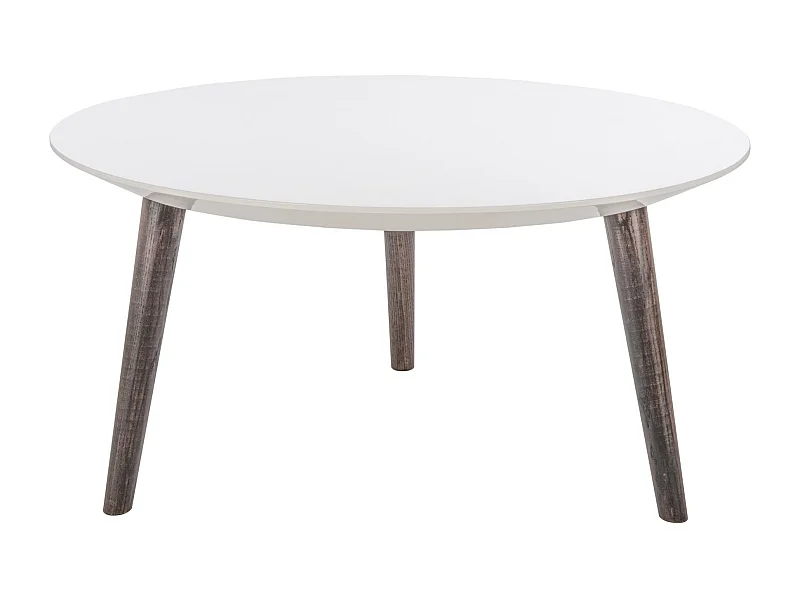 Table d'appoint Blanc & Marron foncé 80 X 80 X 39.87 cm - Lalla