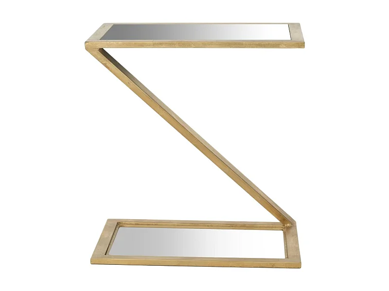 Table d'appoint Or et miroir 35 X 50 X 54.61 cm - Caro
