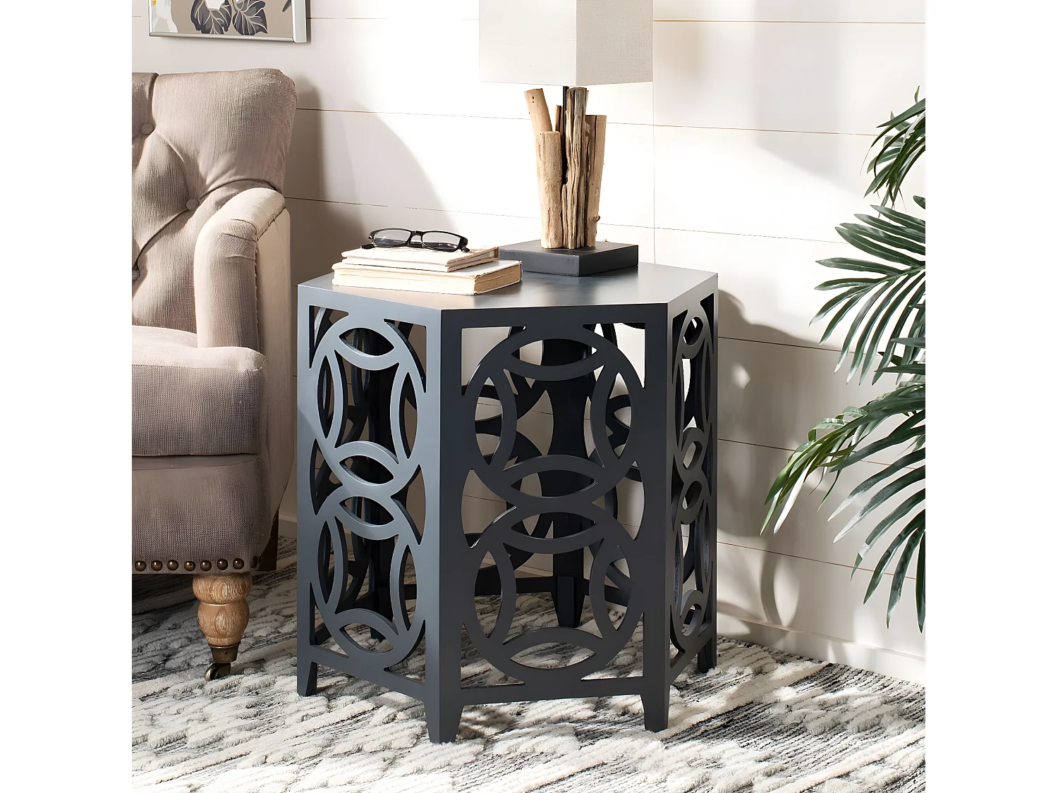 Table d'appoint Gris anthracite 58 X 58 X 56.38 cm - Delores