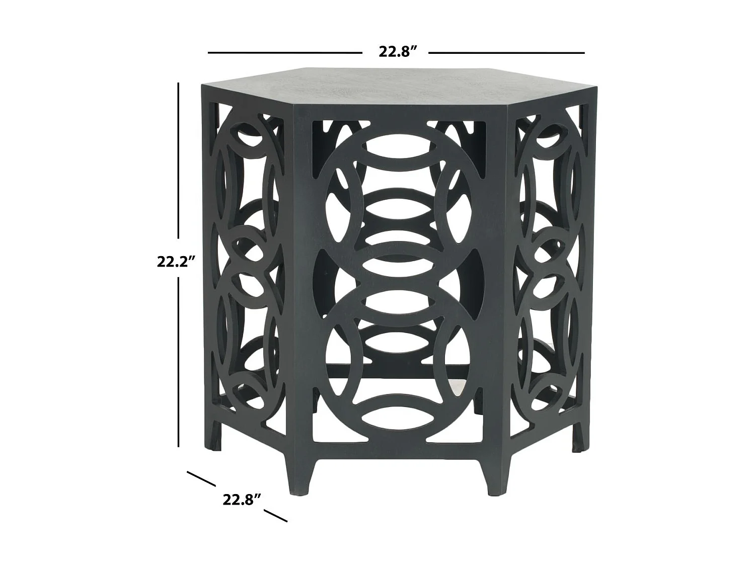 Table d'appoint Gris anthracite 58 X 58 X 56.38 cm - Delores