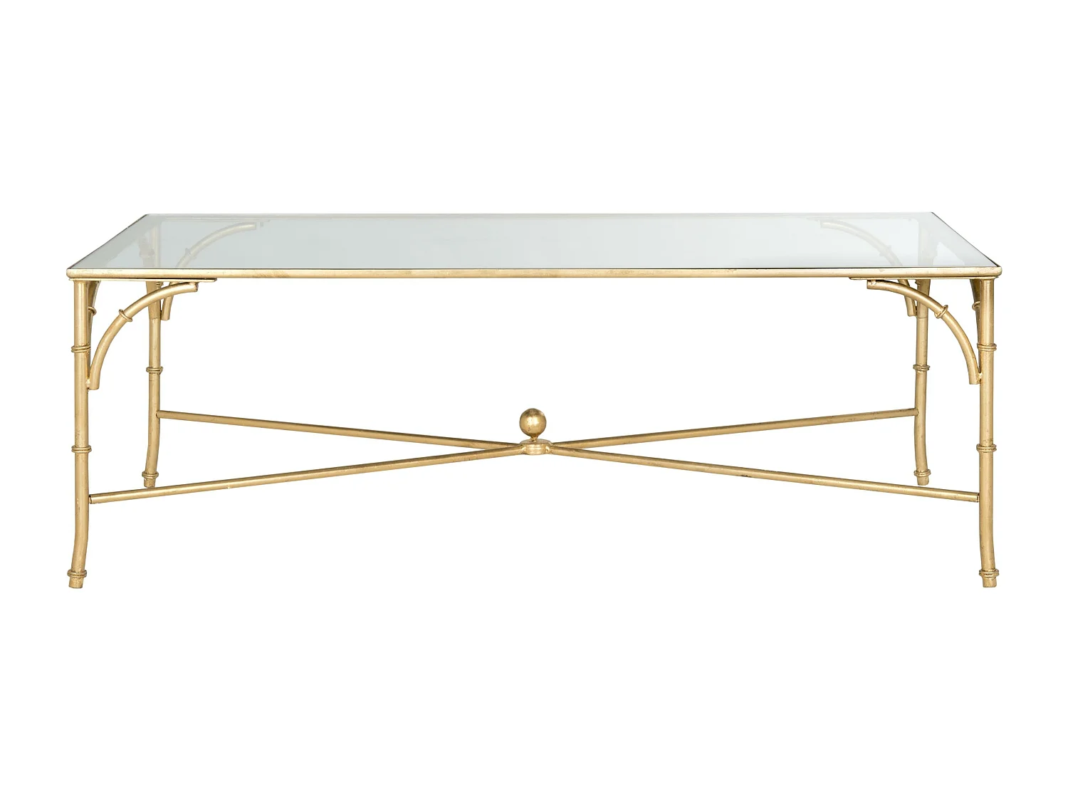 Table d'appoint Or et transparent 66 X 127 X 45.72 cm - Zettie