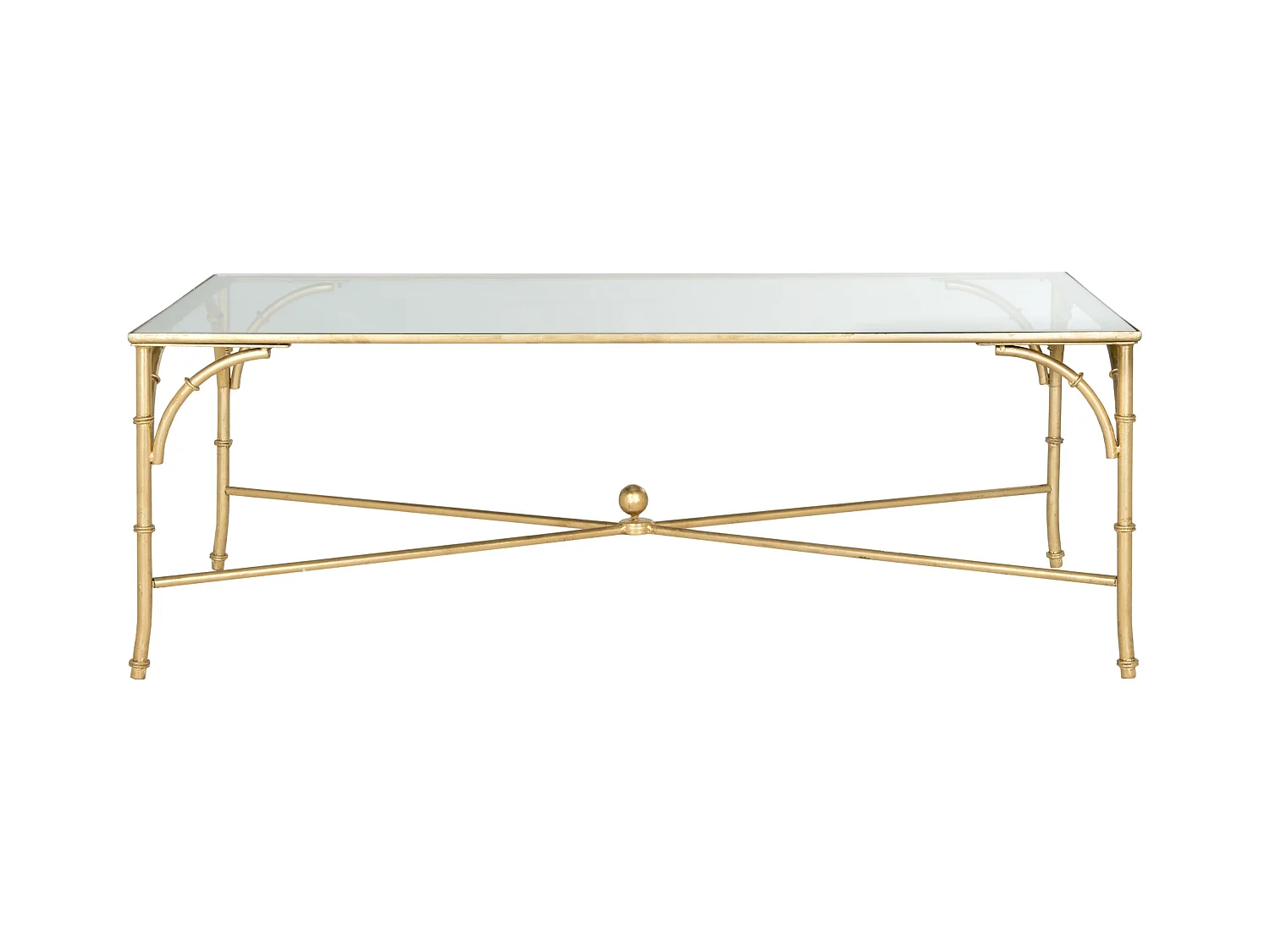 Table d'appoint Or et transparent 66 X 127 X 45.72 cm - Zettie
