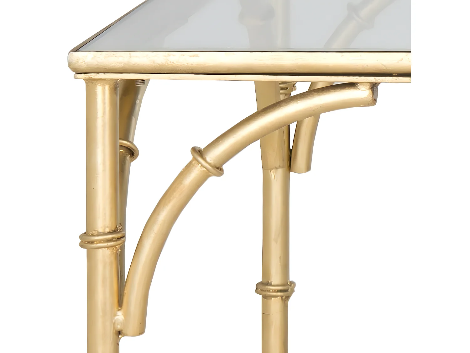 Table d'appoint Or et transparent 66 X 127 X 45.72 cm - Zettie