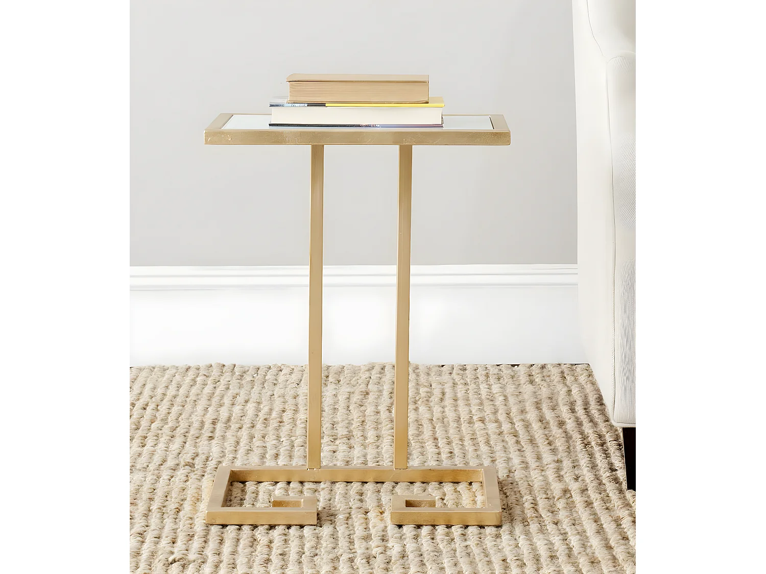 Table d'appoint Or et blanc 25 X 40 X 53.34 cm - Hellen