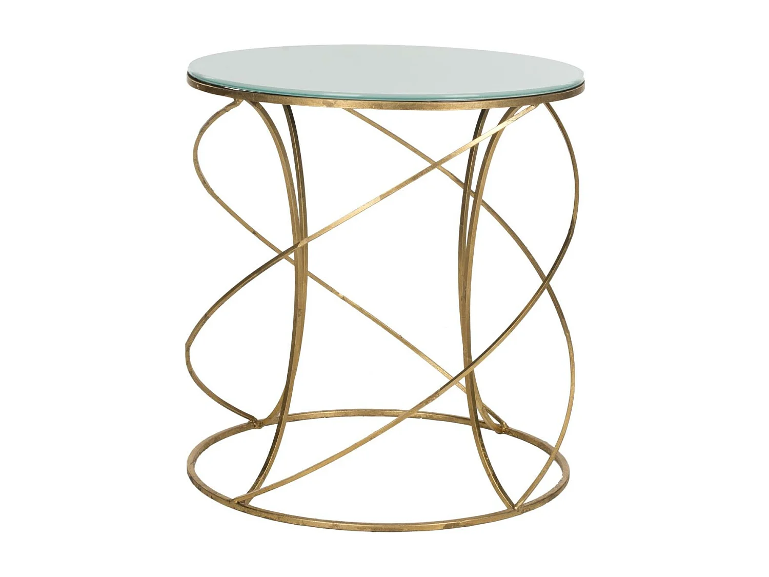 Table d'appoint Or et blanc 51 X 51 X 53.84 cm - Lovey