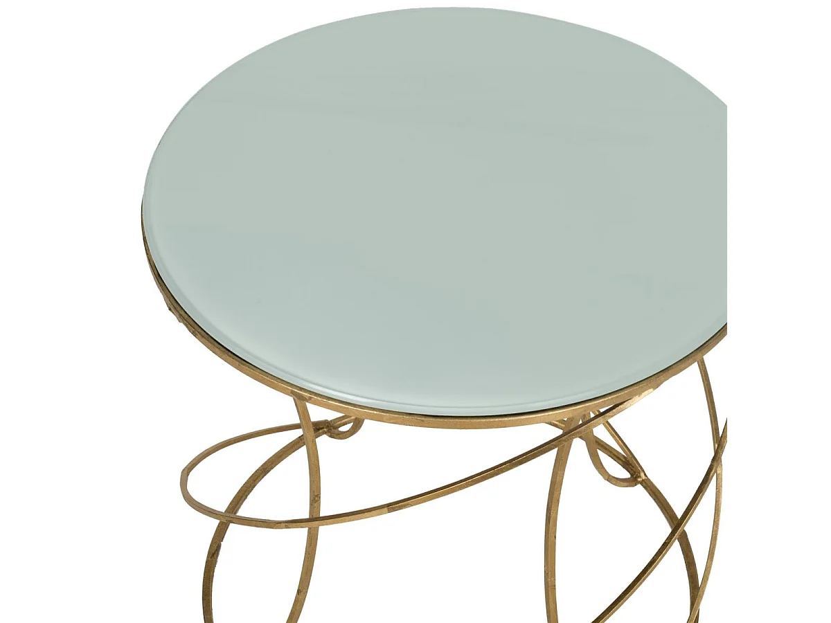 Table d'appoint Or et blanc 51 X 51 X 53.84 cm - Lovey