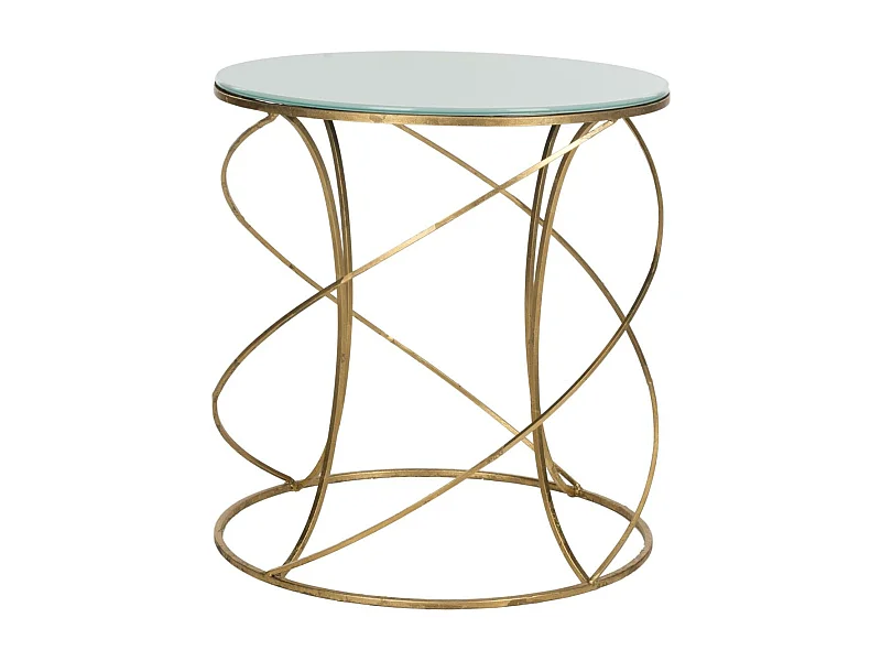Table d'appoint Or et blanc 51 X 51 X 53.84 cm - Lovey