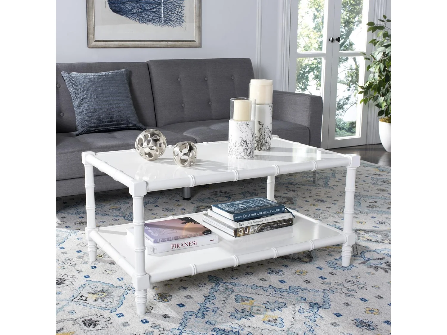 Table d'appoint Blanc 91 X 37 X 48.26 cm - Yvonne