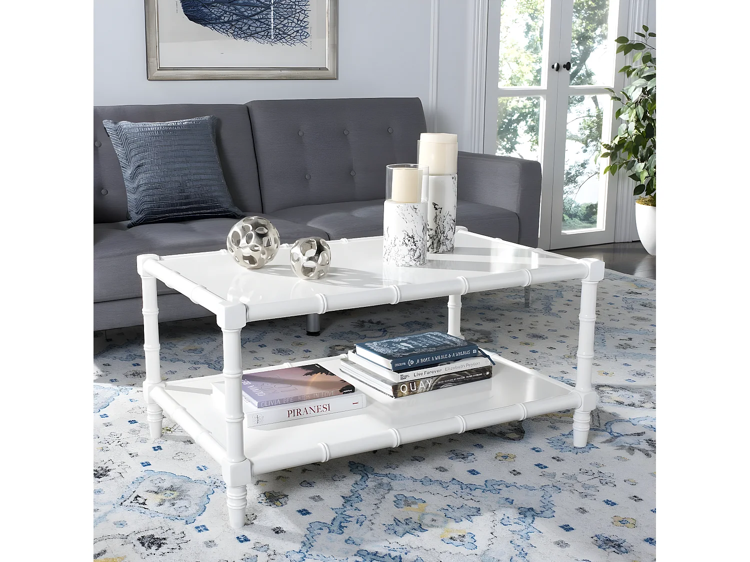 Table d'appoint Blanc 91 X 37 X 48.26 cm - Yvonne