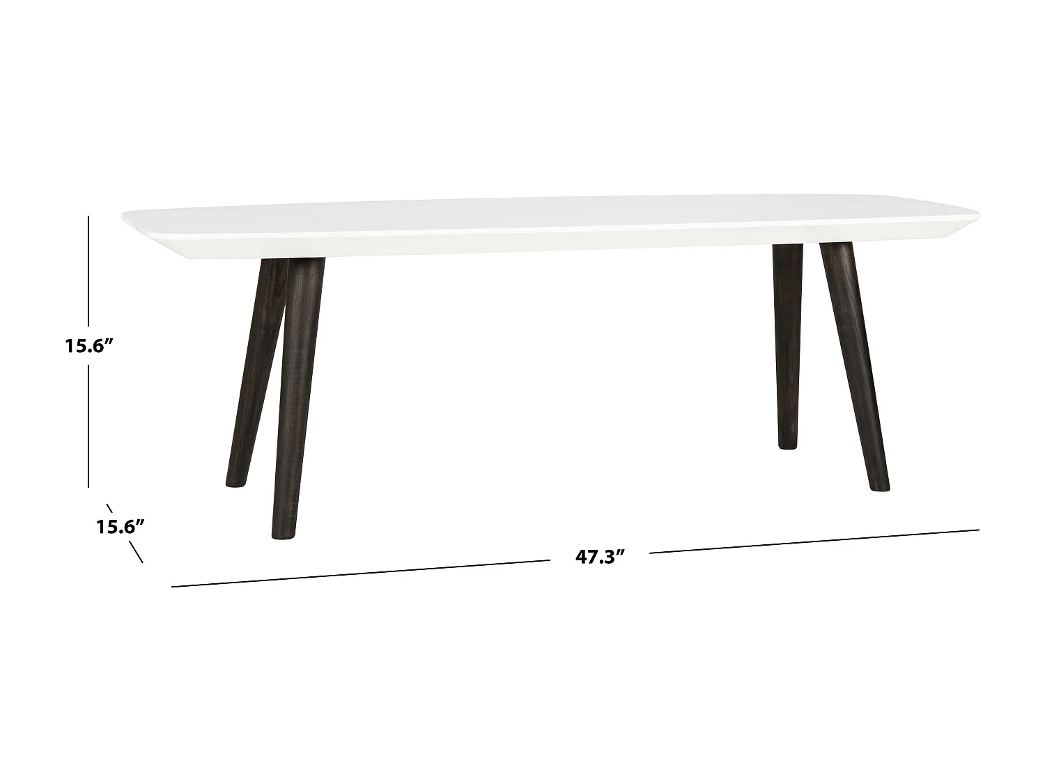 Table d'appoint Blanc & brun foncé 40 X 120 X 39.87 cm - Ilma
