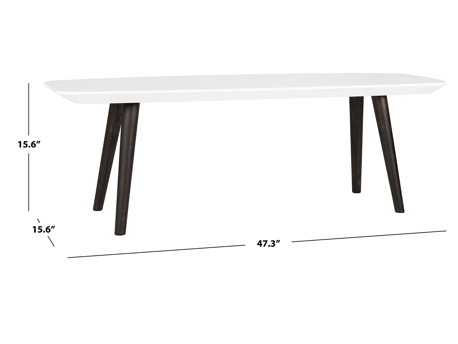 Table d'appoint Blanc & brun foncé 40 X 120 X 39.87 cm - Ilma