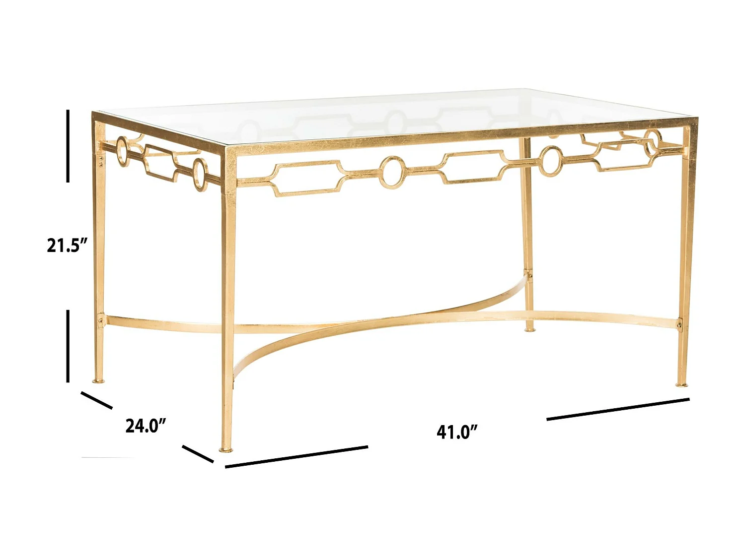 Table d'appoint Or & Clair 61 X 104 X 54.61 cm - Kathern