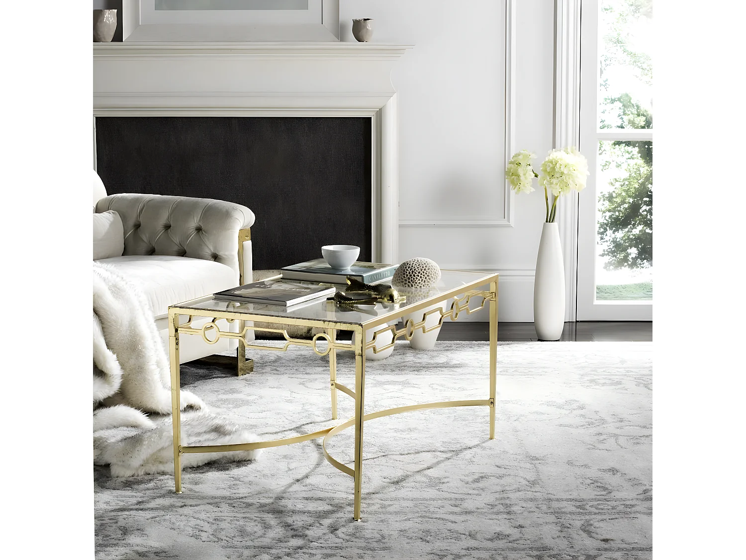 Table d'appoint Or & Clair 61 X 104 X 54.61 cm - Kathern