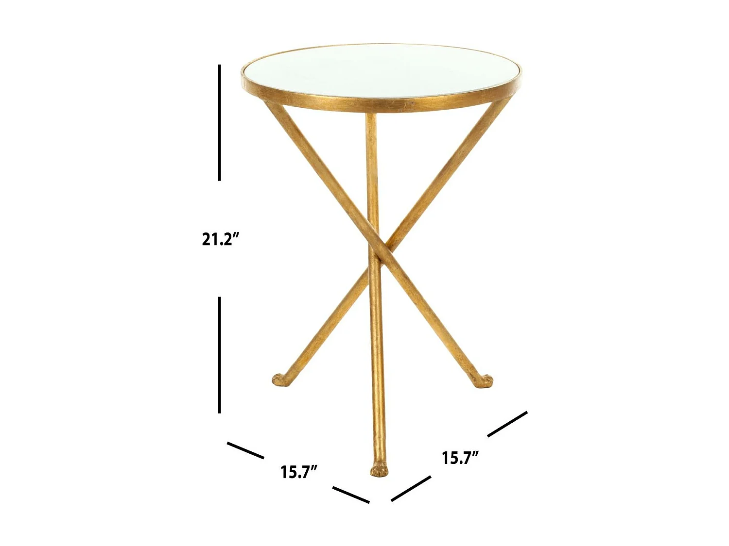 Table d'appoint Or et blanc 40 X 40 X 53.84 cm - Alene