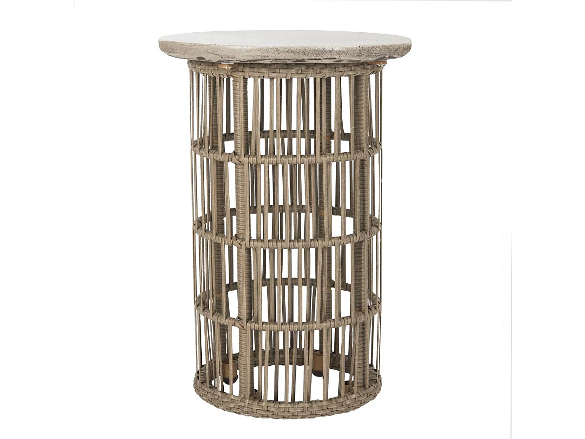 Table d'appoint d'extérieur Foncé Gris 40 x 40 x 59 cm - Sonya