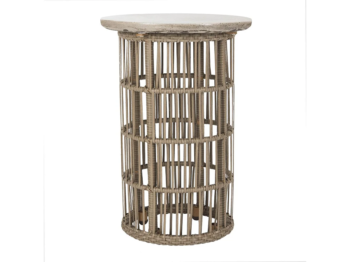 Table d'appoint d'extérieur Foncé Gris 40 x 40 x 59 cm - Sonya