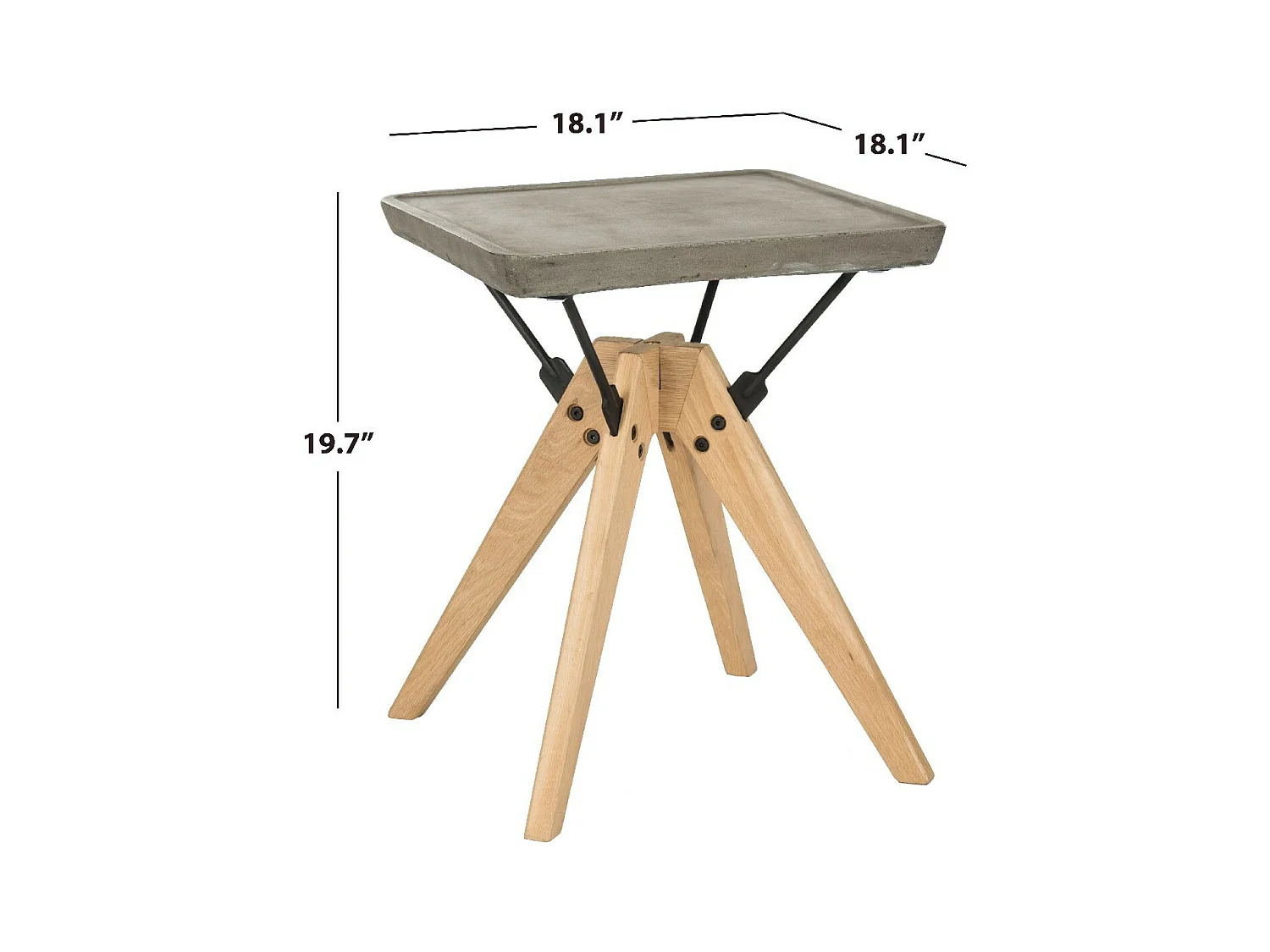Table d'appoint pour l'extérieur Gris foncé 46 X 46 X 43.94 cm - Hortensia
